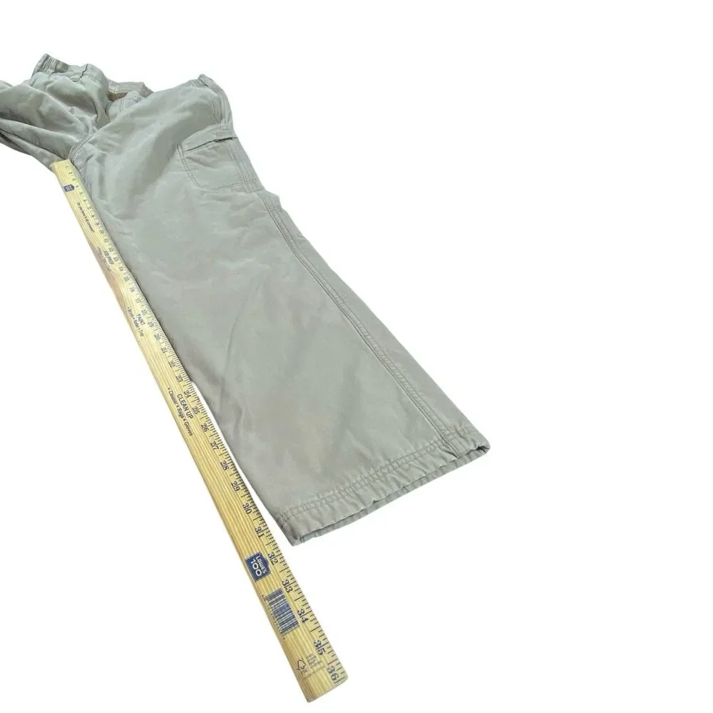 LL Bean Cargo Work Pants Men's 36x32 Comfort Waist Khaki Work Fleece Lined‎